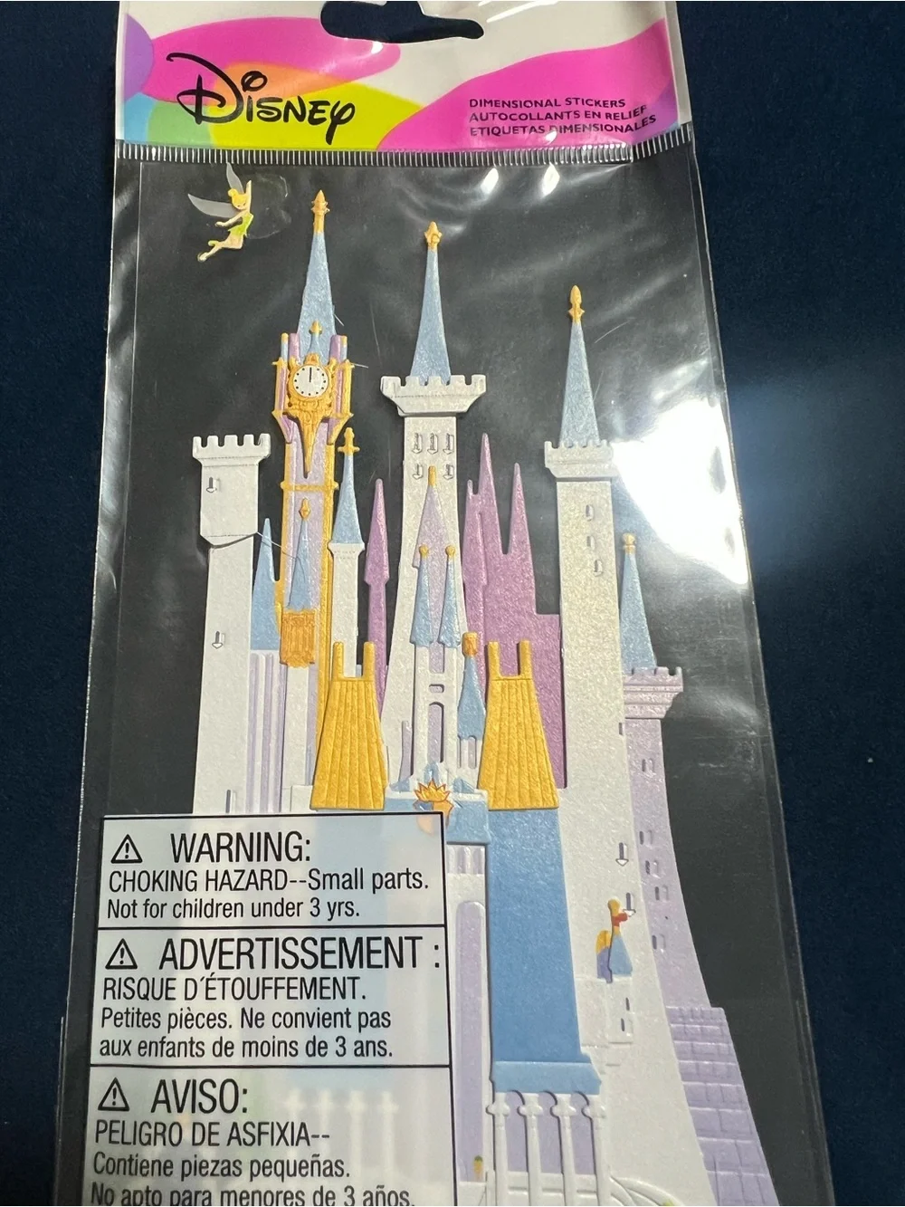 Disney Pastel Castle Dimensional Stickers - Blue, Pink & Gold Accents